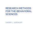 Research Methods for the Behavioral Sciences, 5th Edition by Sherry Serdikoff